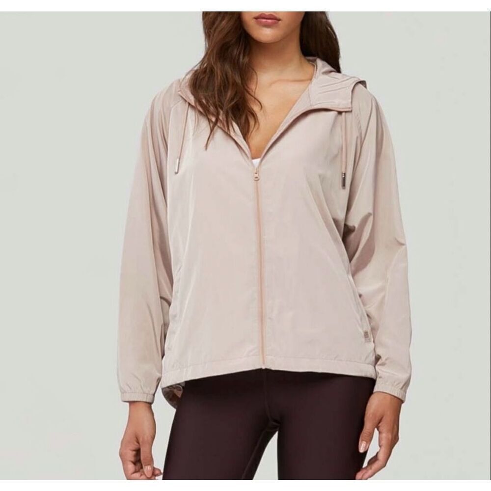 Soia & Kyo Oaklynn Lightweight Jacket size S M Blush Pink Full Zip Hooded